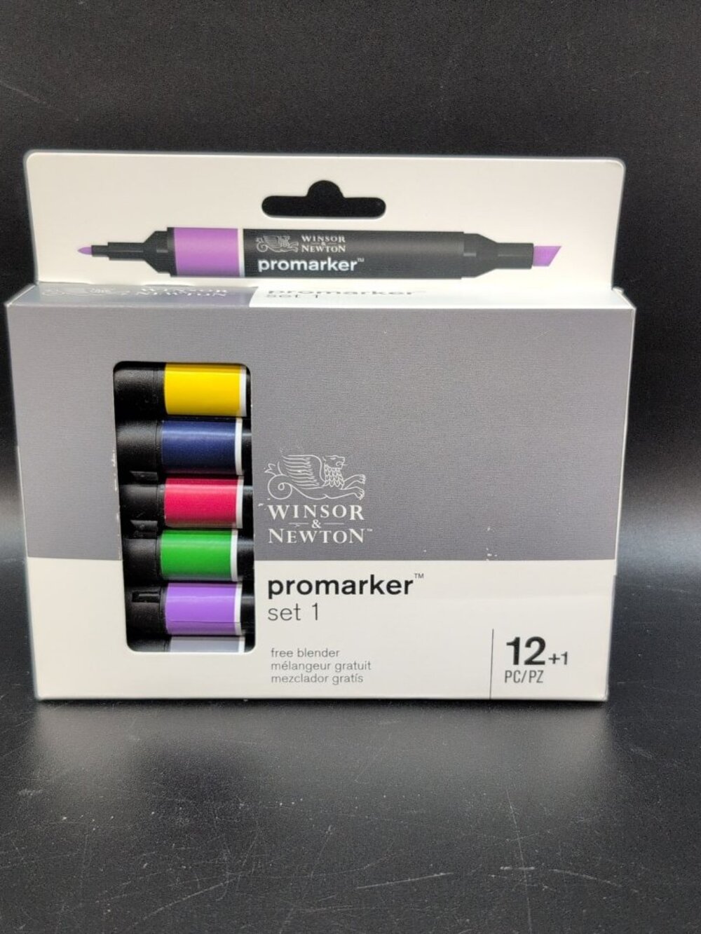 Winsor & Newton ProMarker Set 1 Twin Tip Sketch Marker with Free Blender 12+1 PC